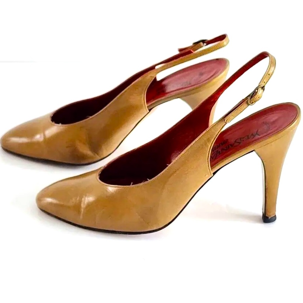 Yves Saint Laurent Leather Slingback
Shoes Womens Sz 8M Tan Heels